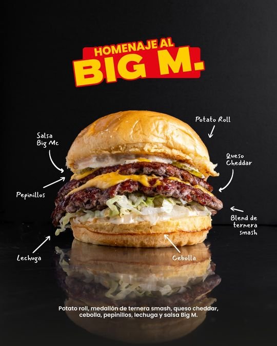 Cartel de la hamburguesa Homenaje al Big M de Klüg Burgers
