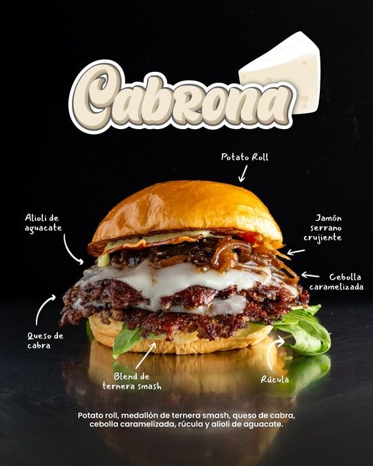 Cartel de la hamburguesa Cabrona 2.0 de Klüg Burgers
