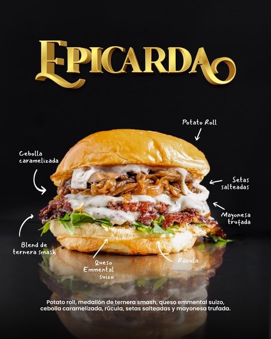 Cartel de la hamburguesa Epicarda de Klüg Burgers