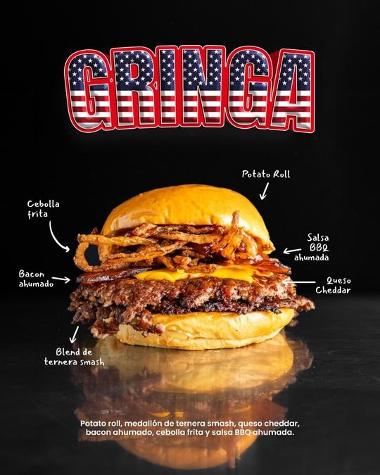 Cartel de la hamburguesa Gringa de Klüg Burgers